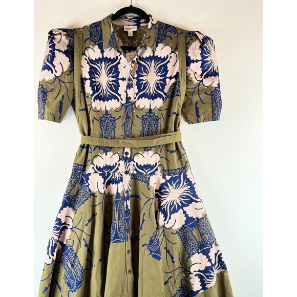 Making The Cut Womens Shirt Dress Green Winning Look Garys Self Tie Midi Medium - Picture 8 of 10